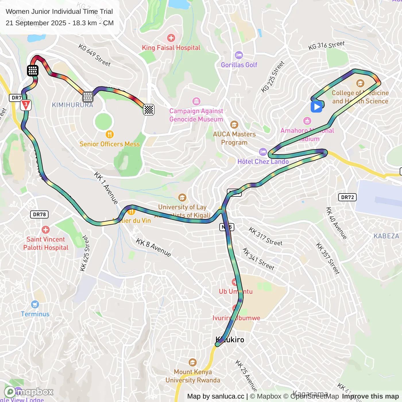 map of the route
