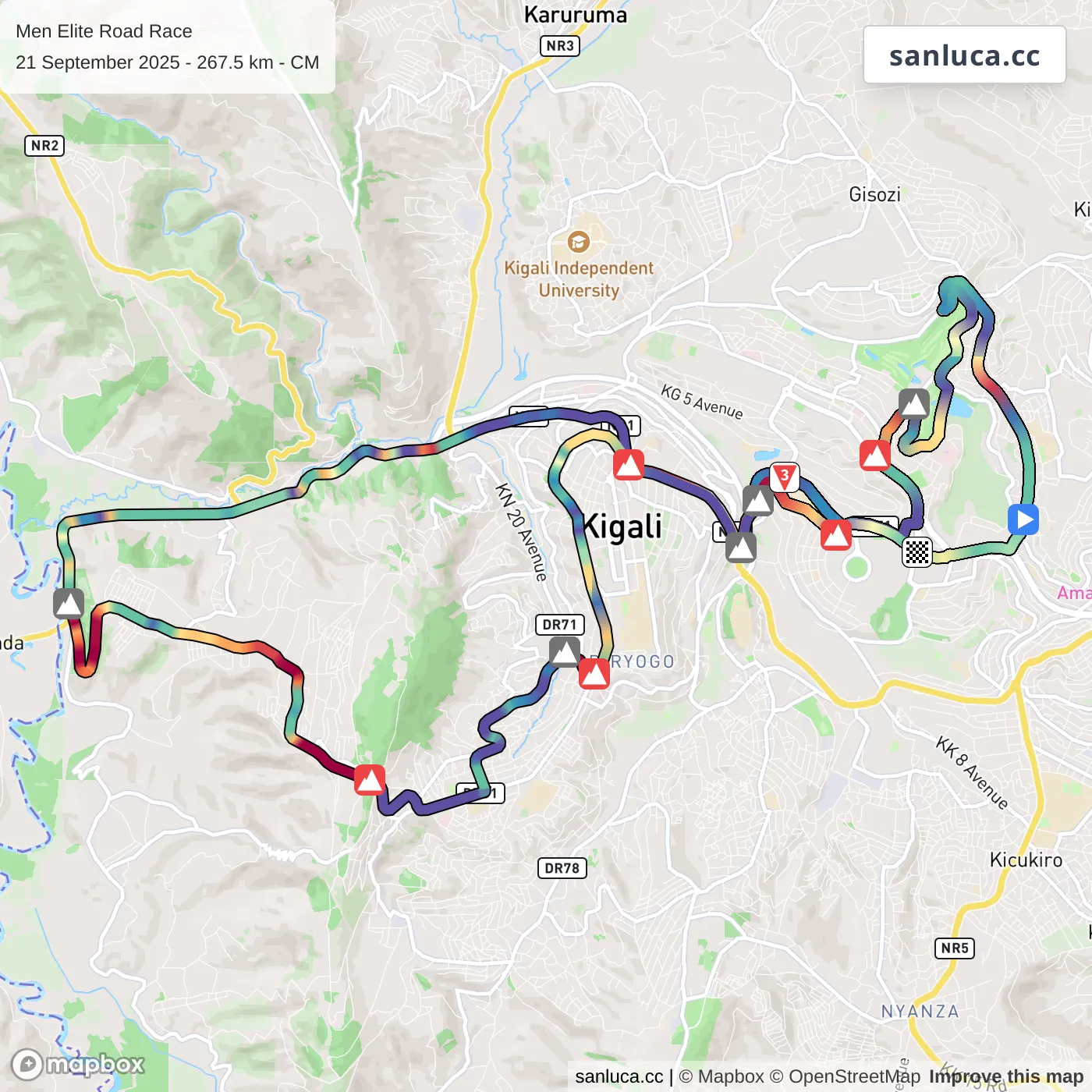 map of the route