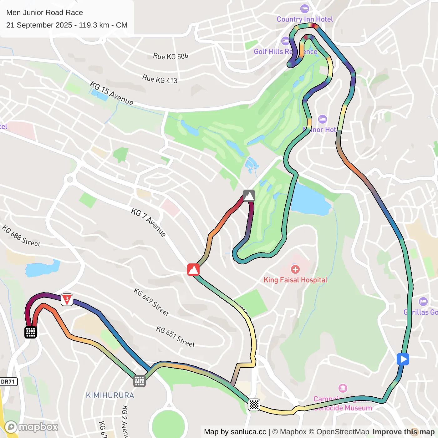 map of the route