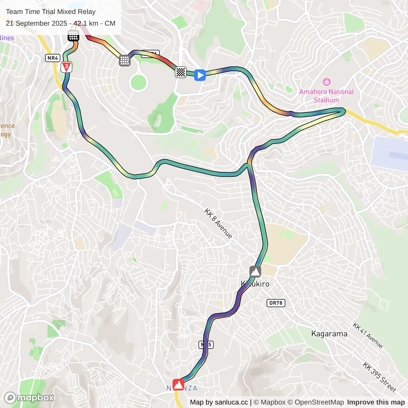 map of the route