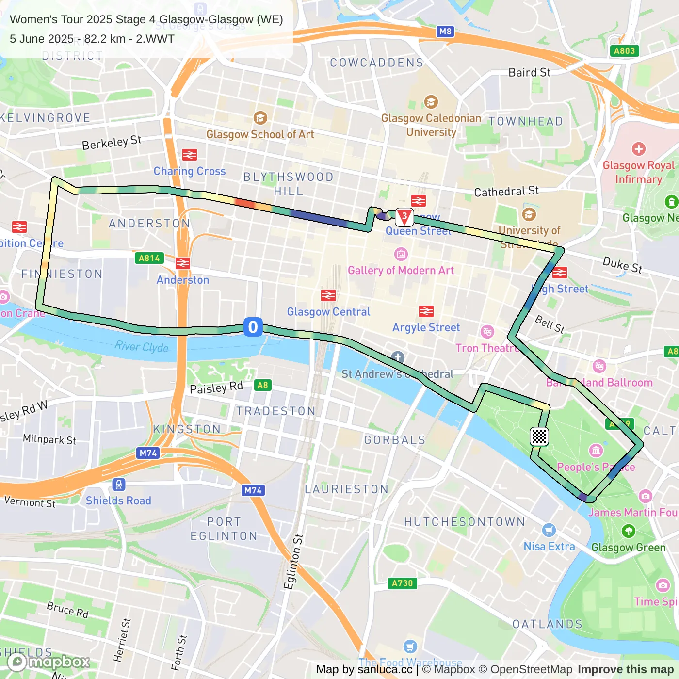 map of the route