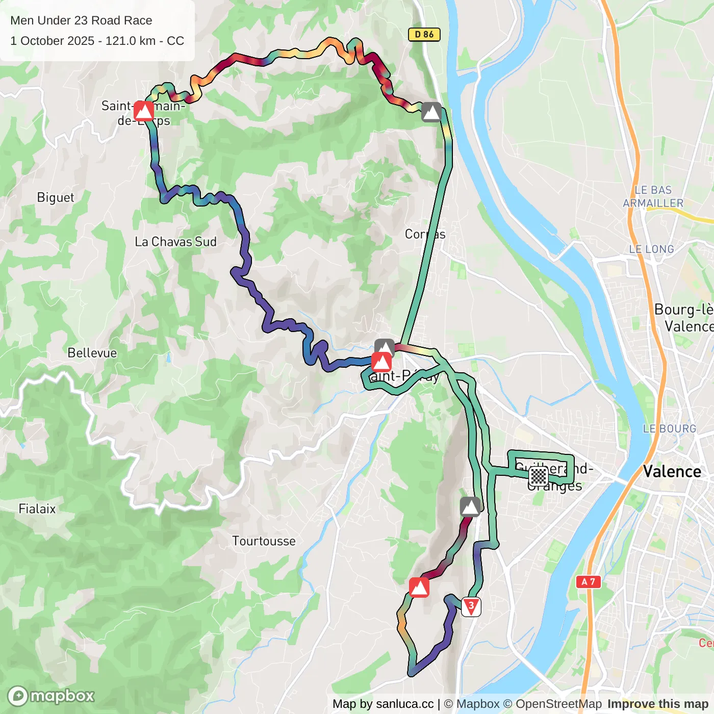 map of the route