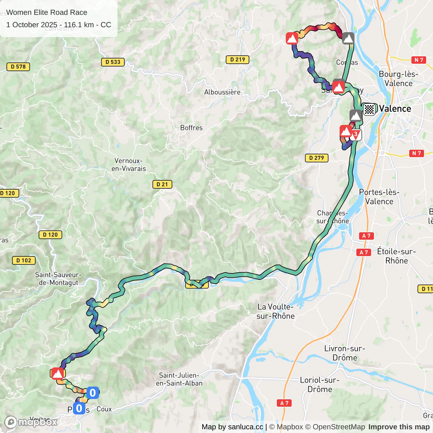 map of the route