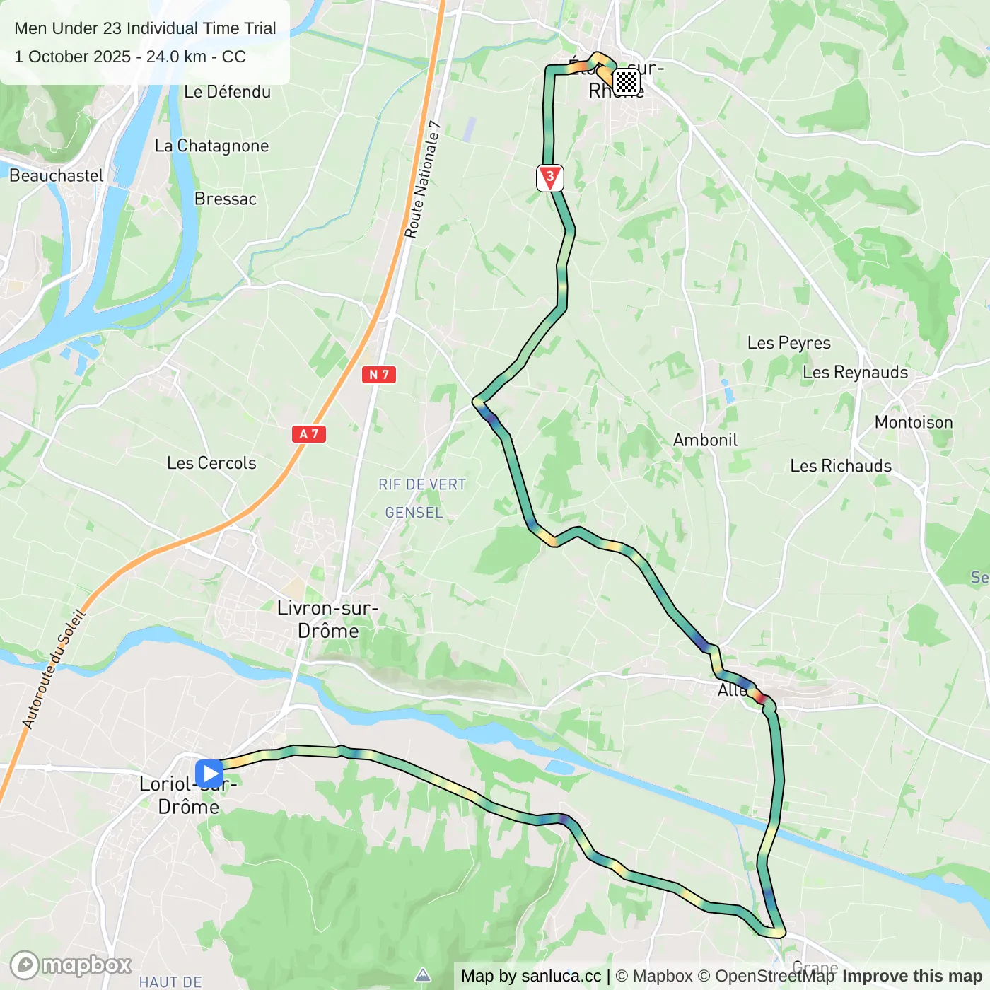 map of the route
