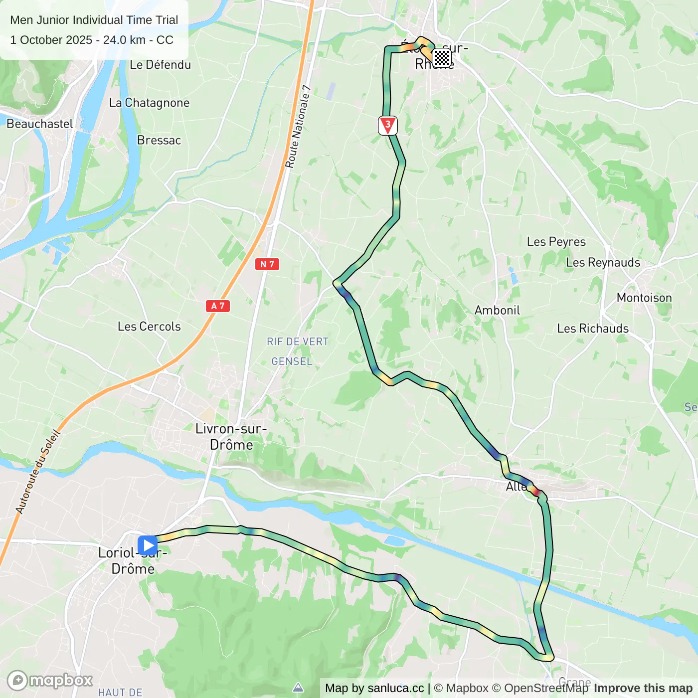 map of the route