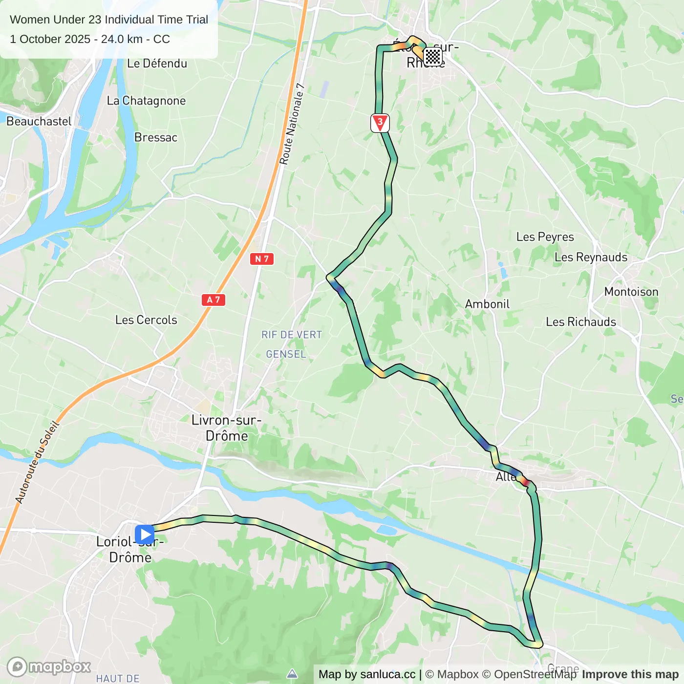 map of the route