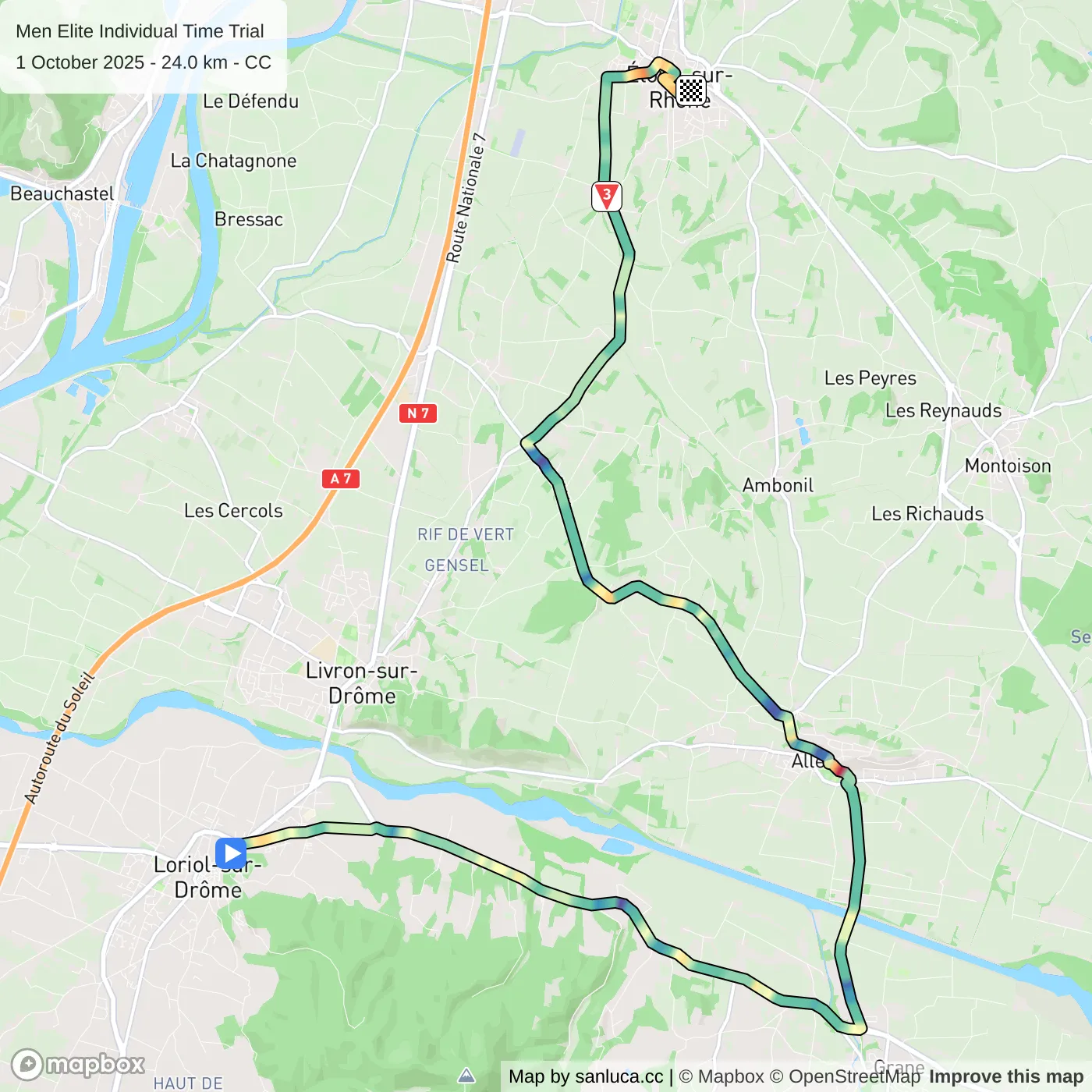 map of the route