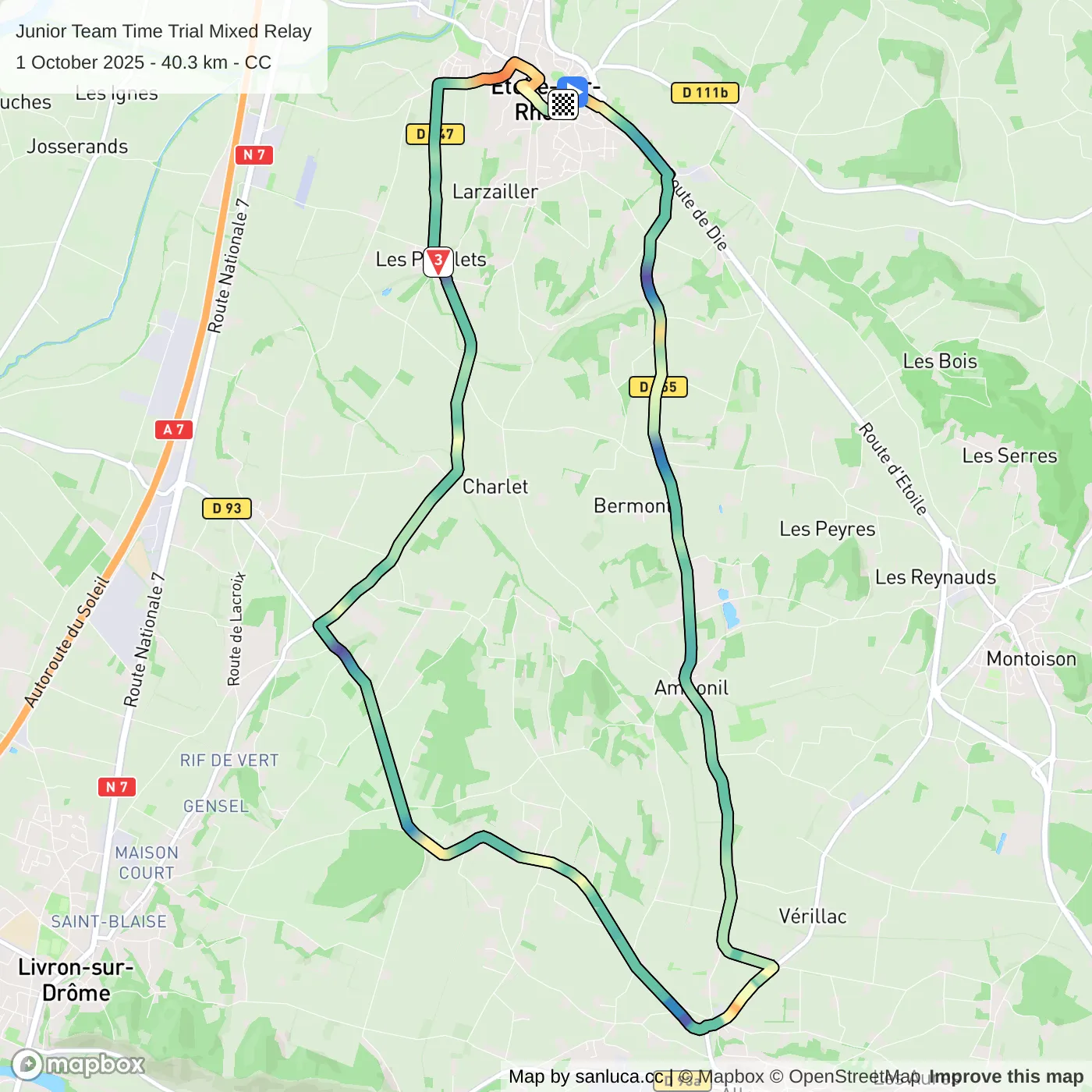 map of the route