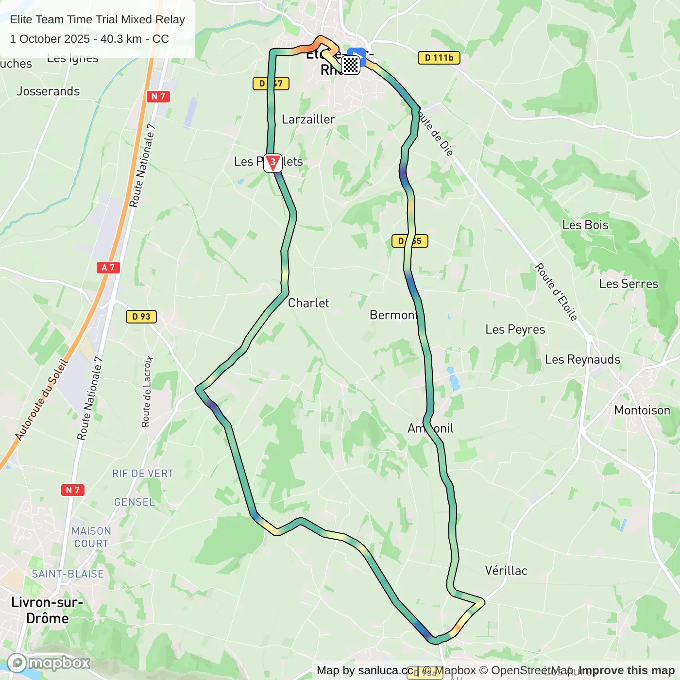 map of the route