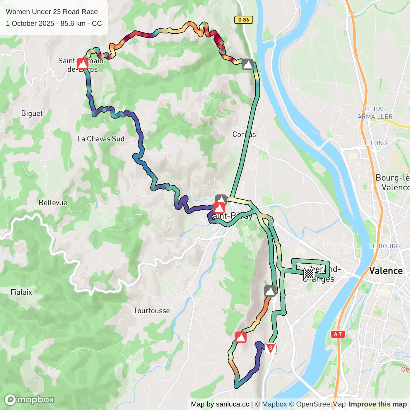 map of the route