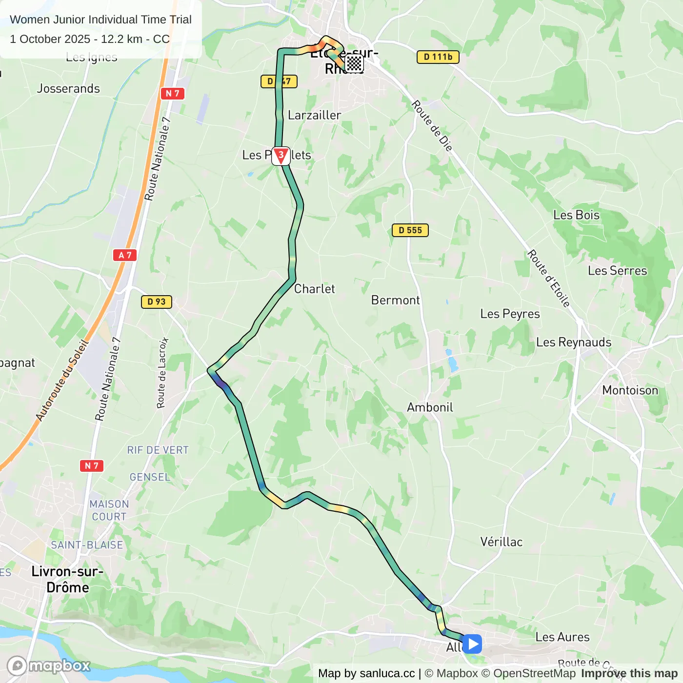 map of the route