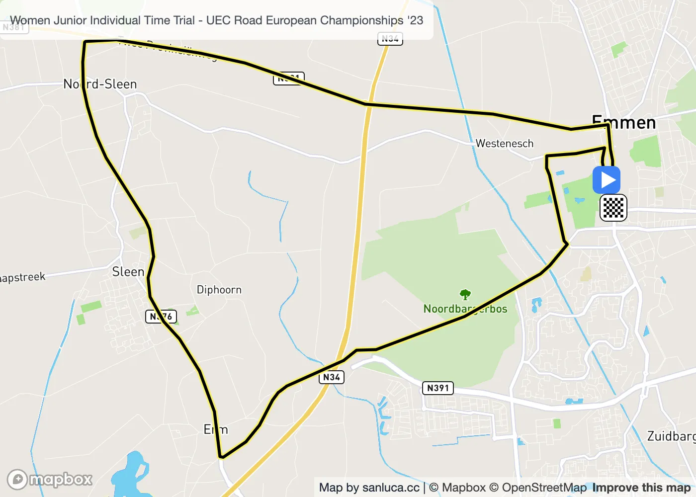 map of the route