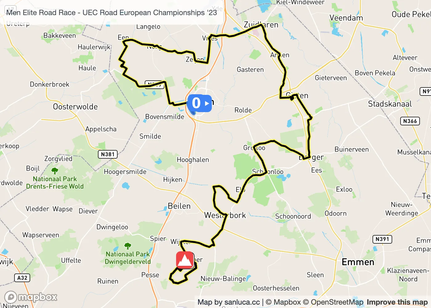 map of the route