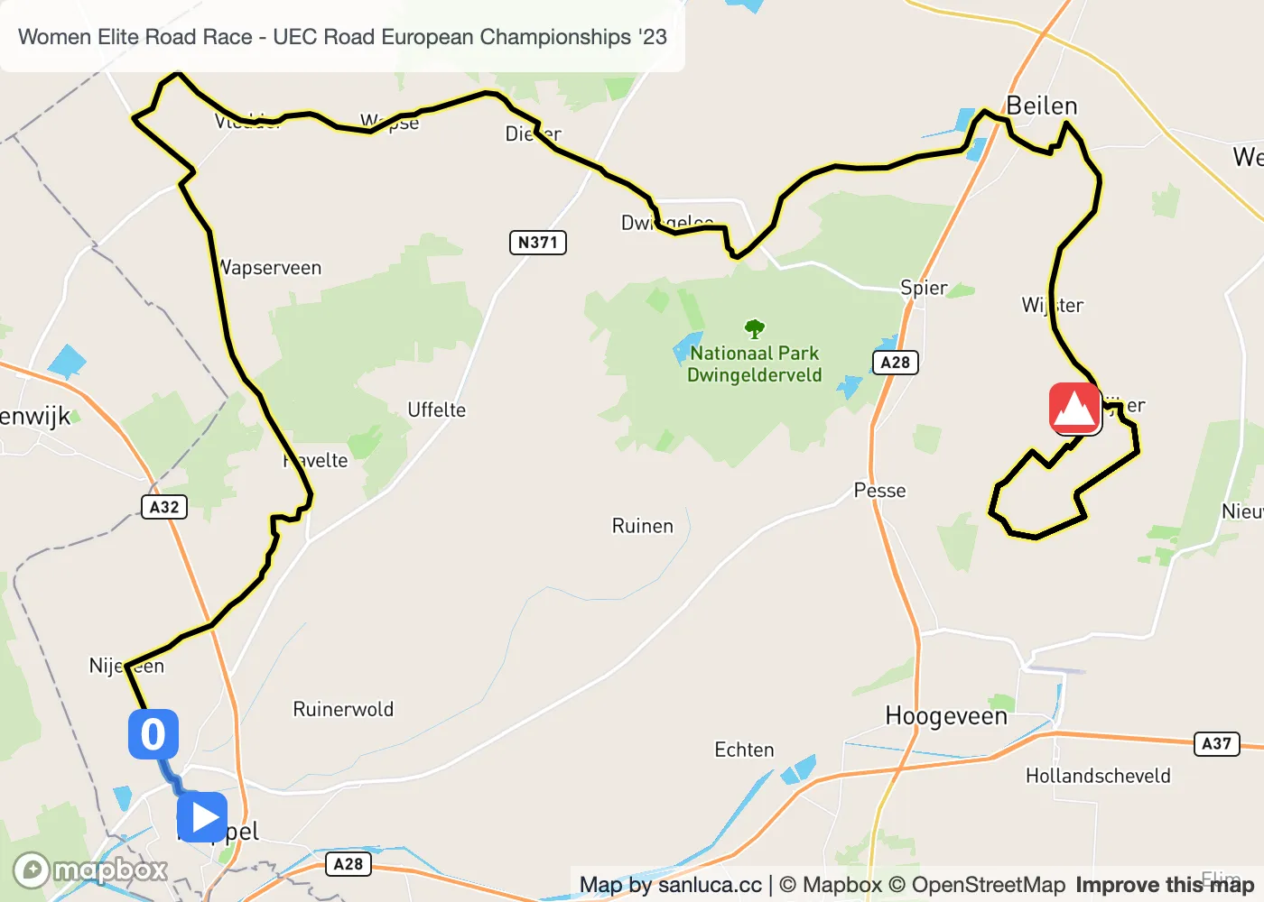 map of the route