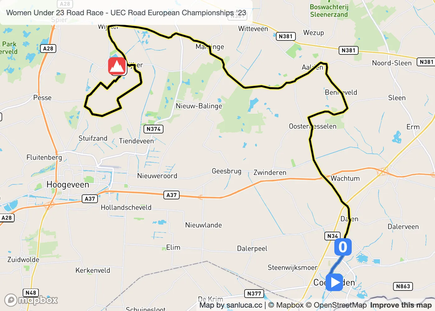 map of the route