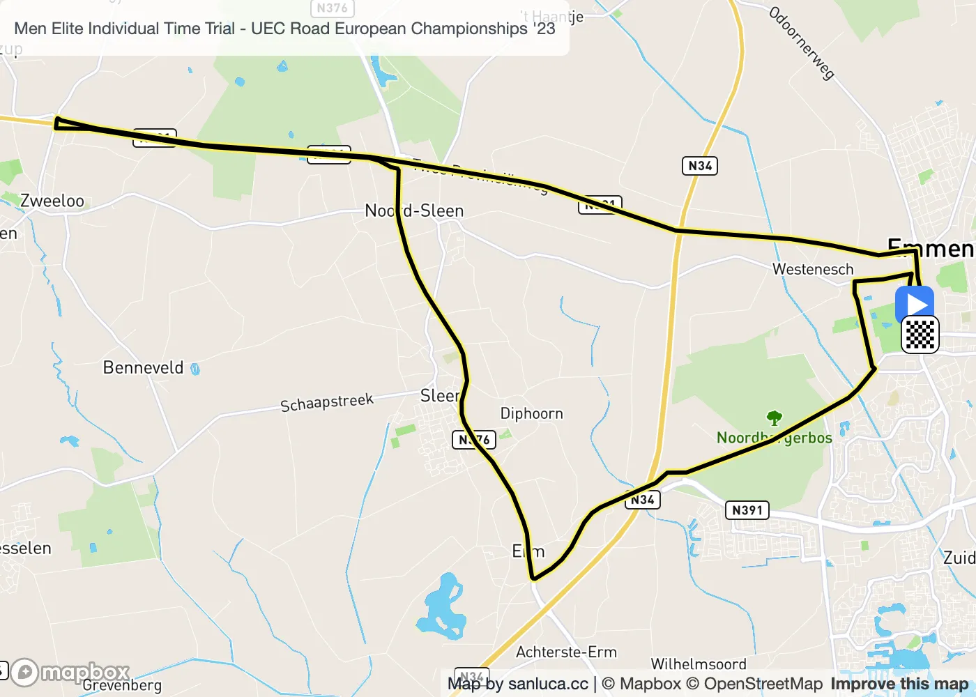 map of the route