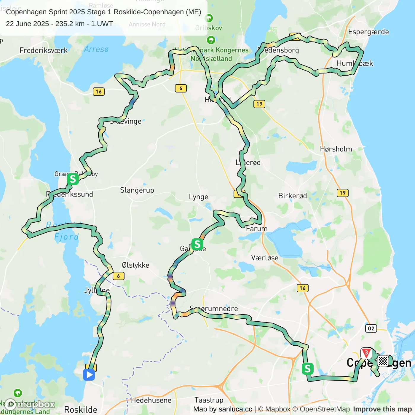 map of the route