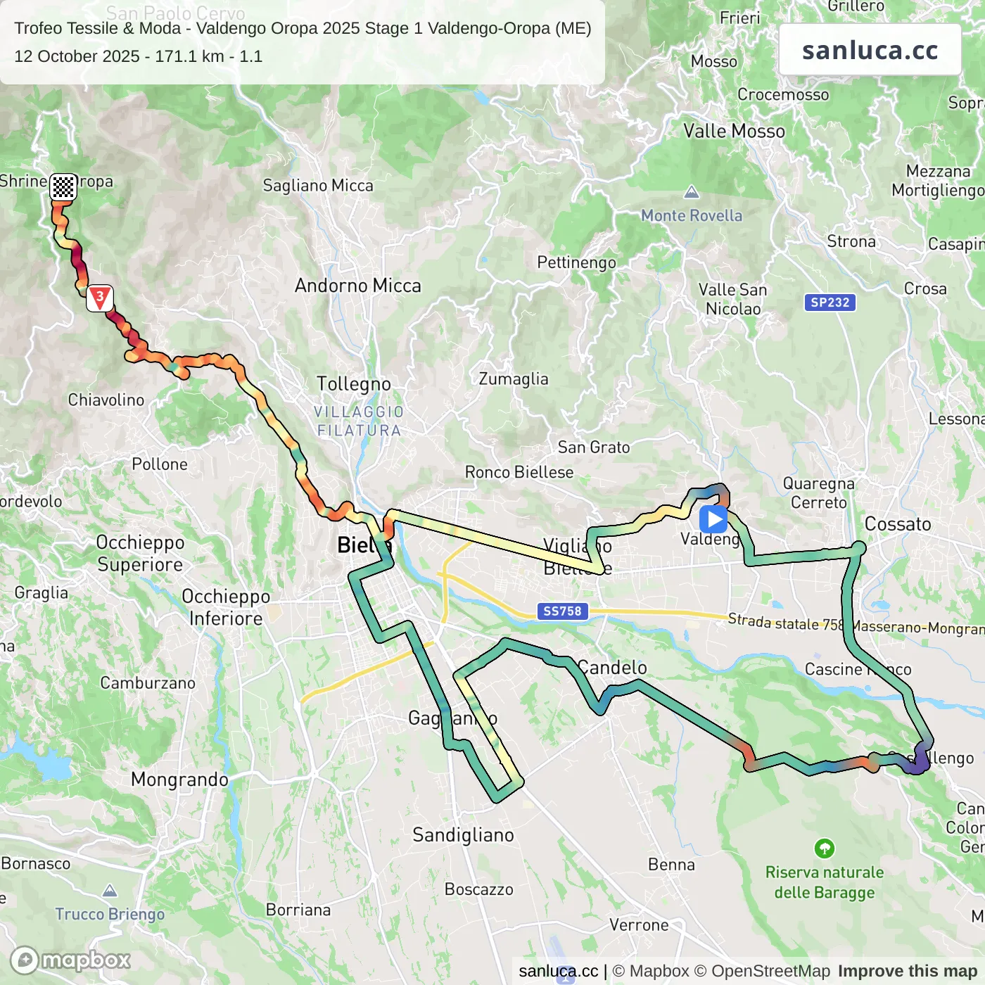 map of the route
