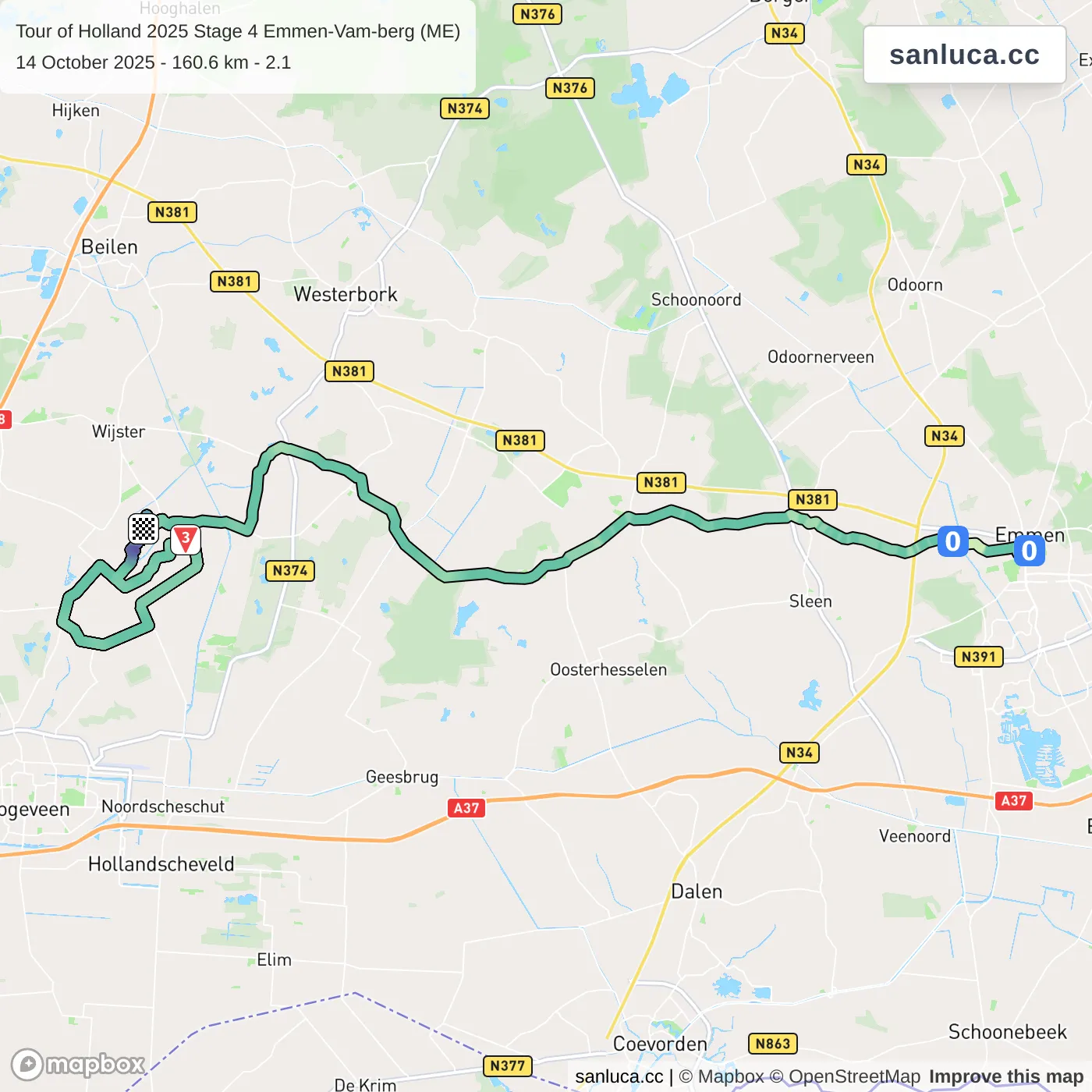 map of the route
