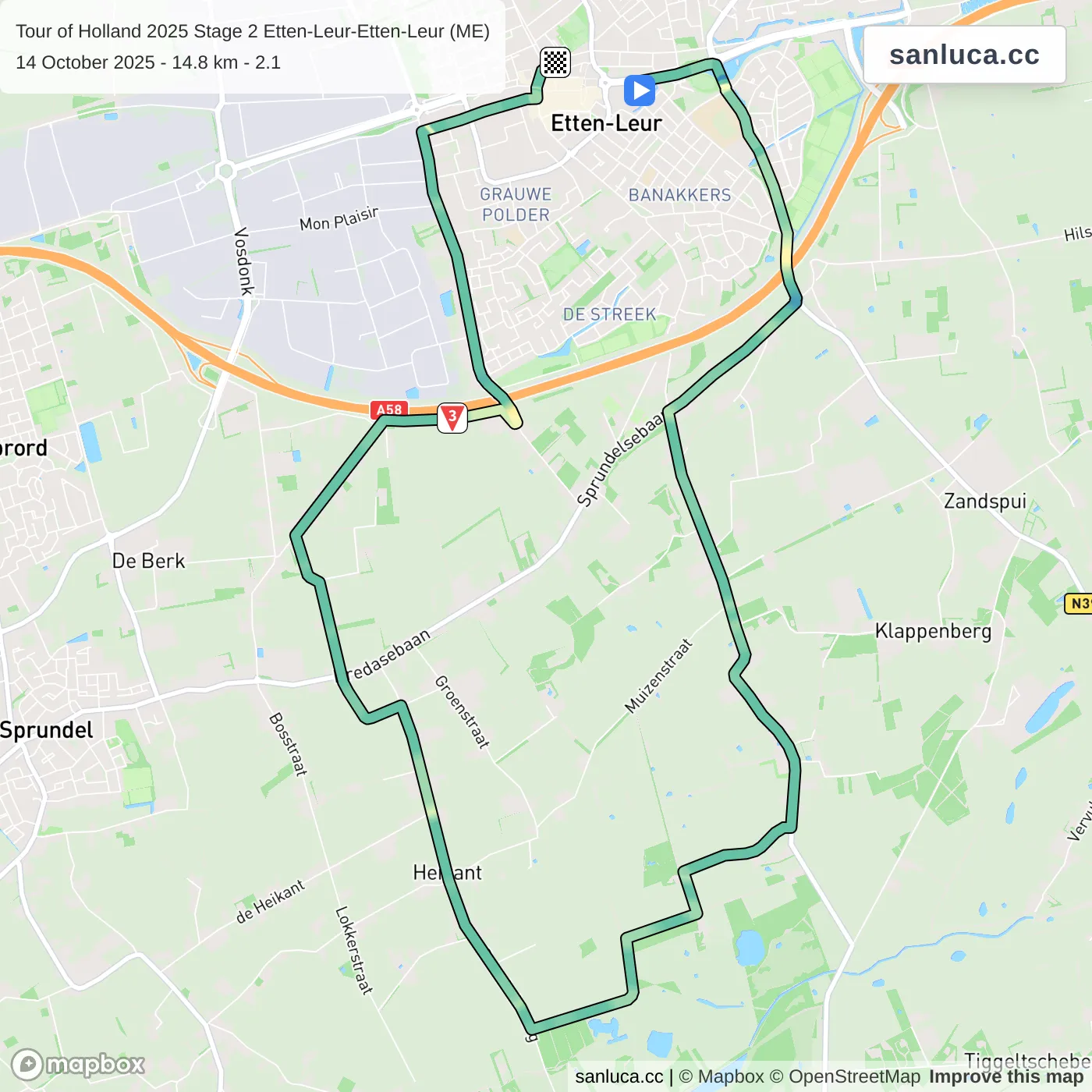 map of the route