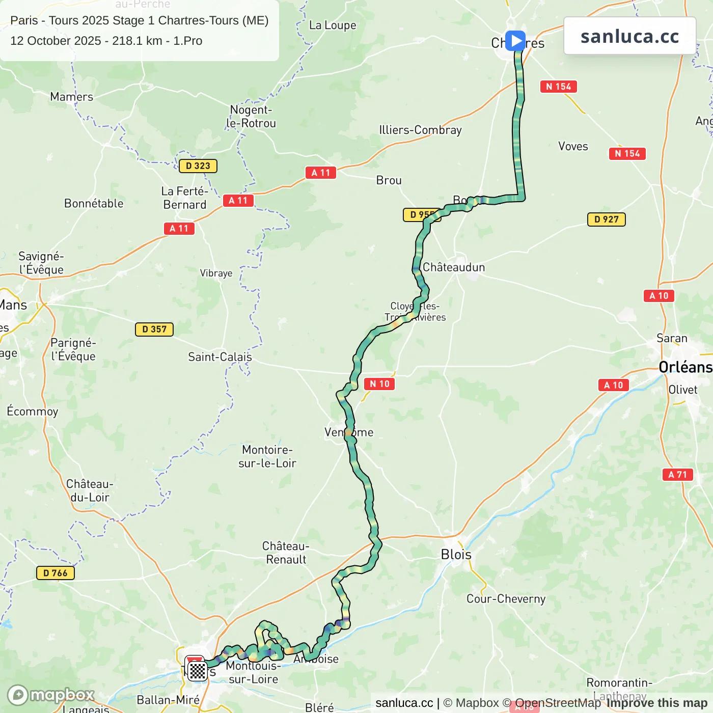 map of the route