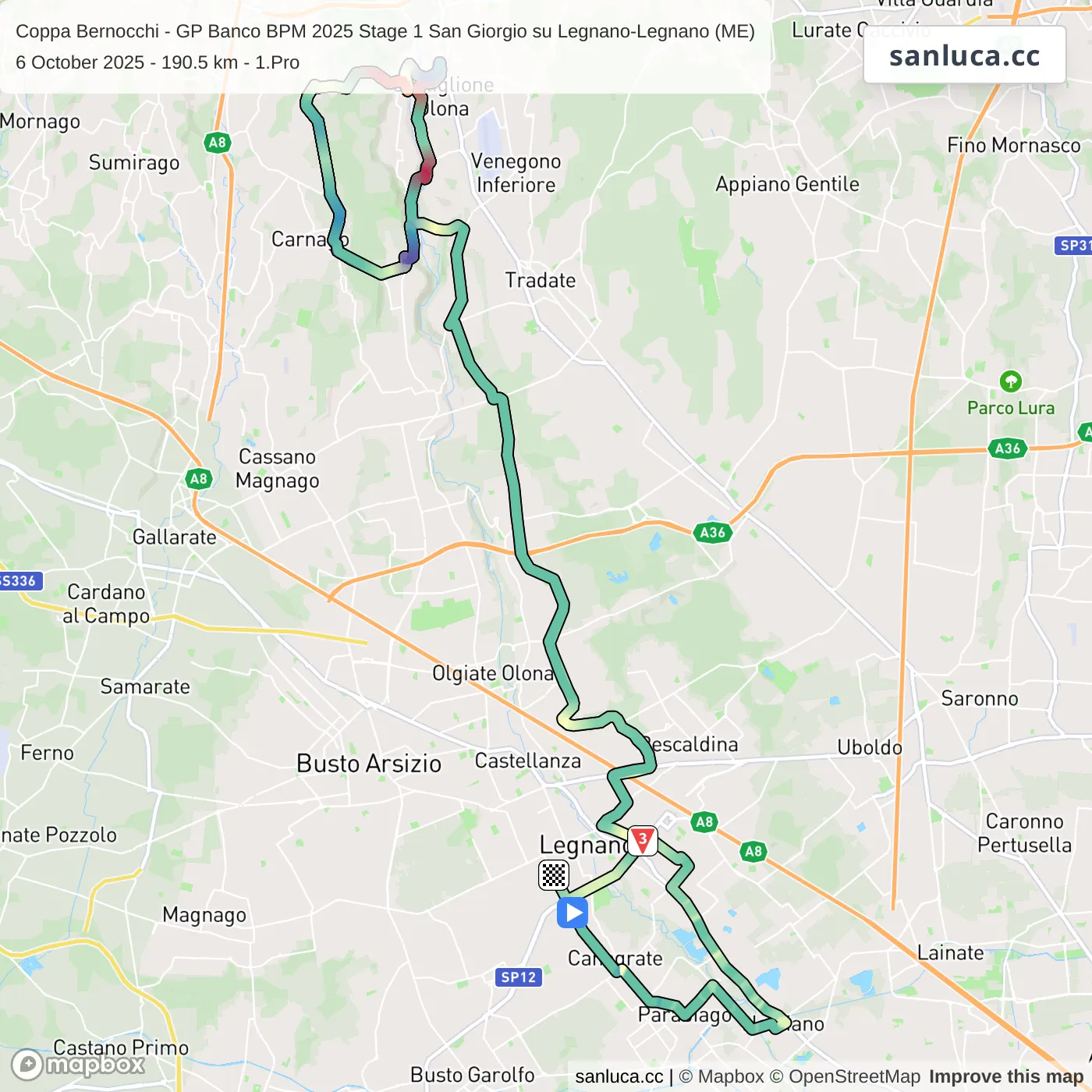 map of the route