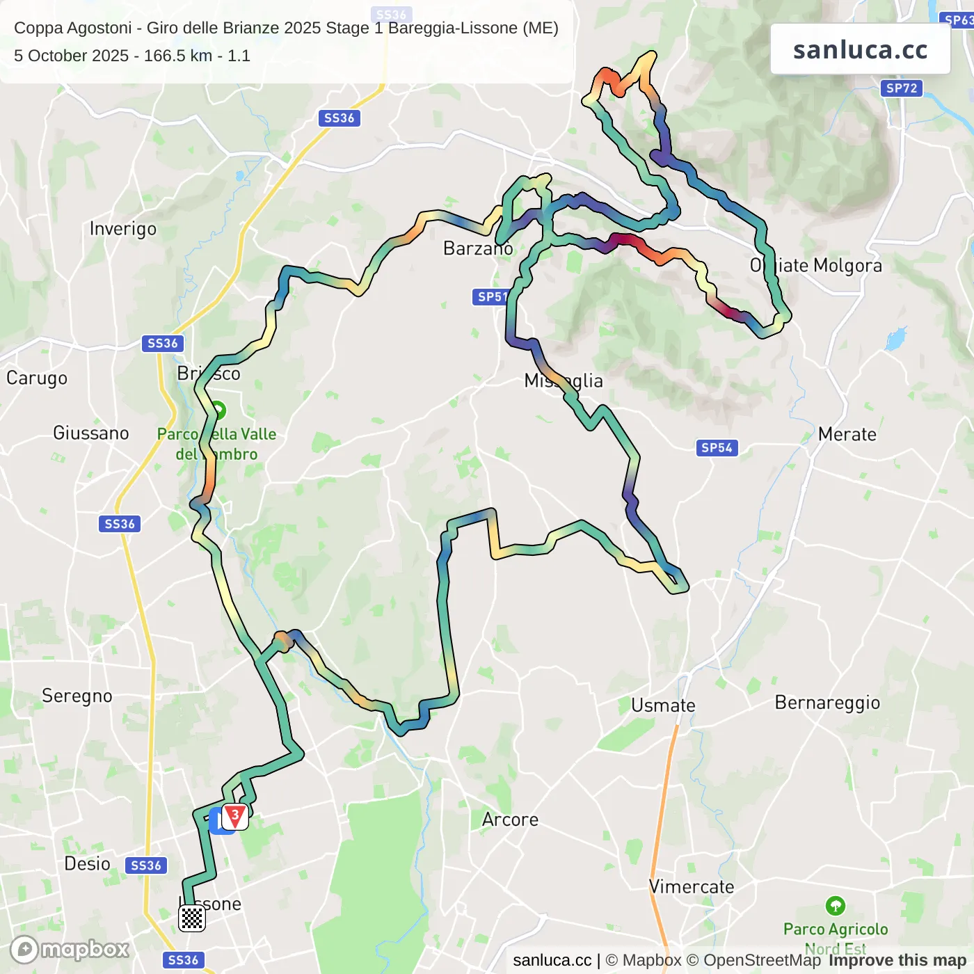 map of the route