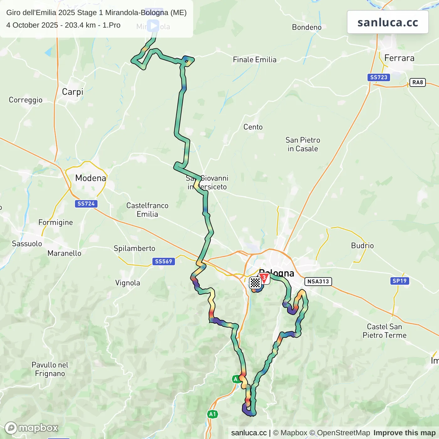 map of the route