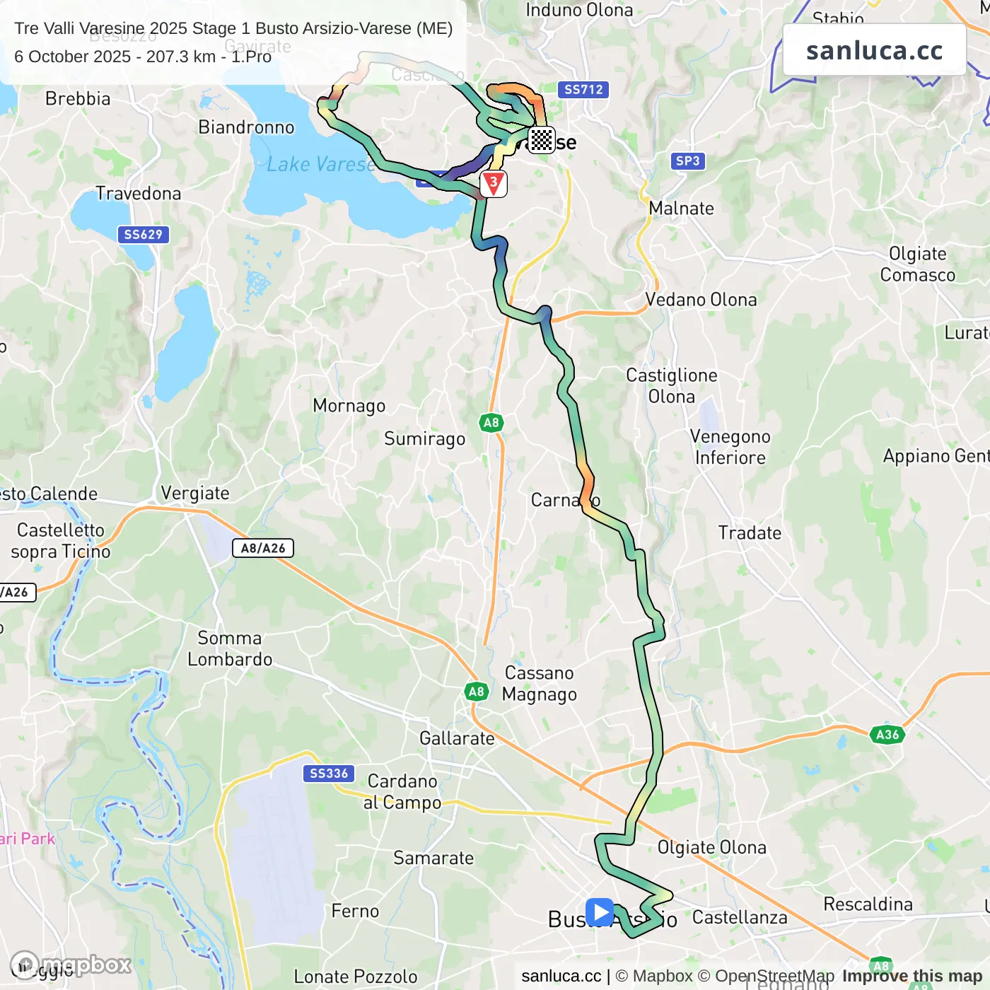 map of the route
