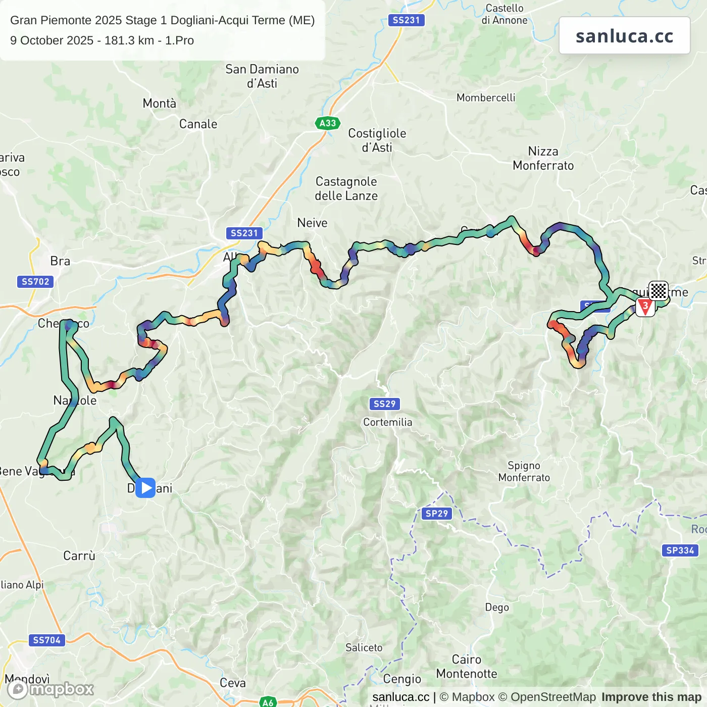 map of the route