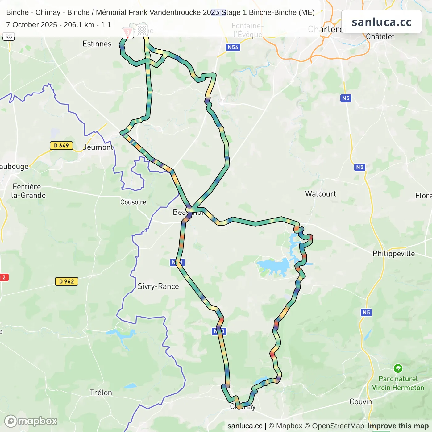 map of the route