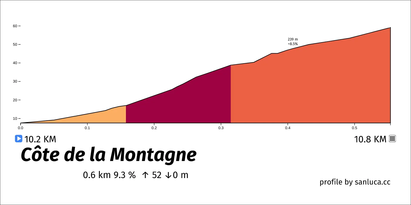 profile of the route