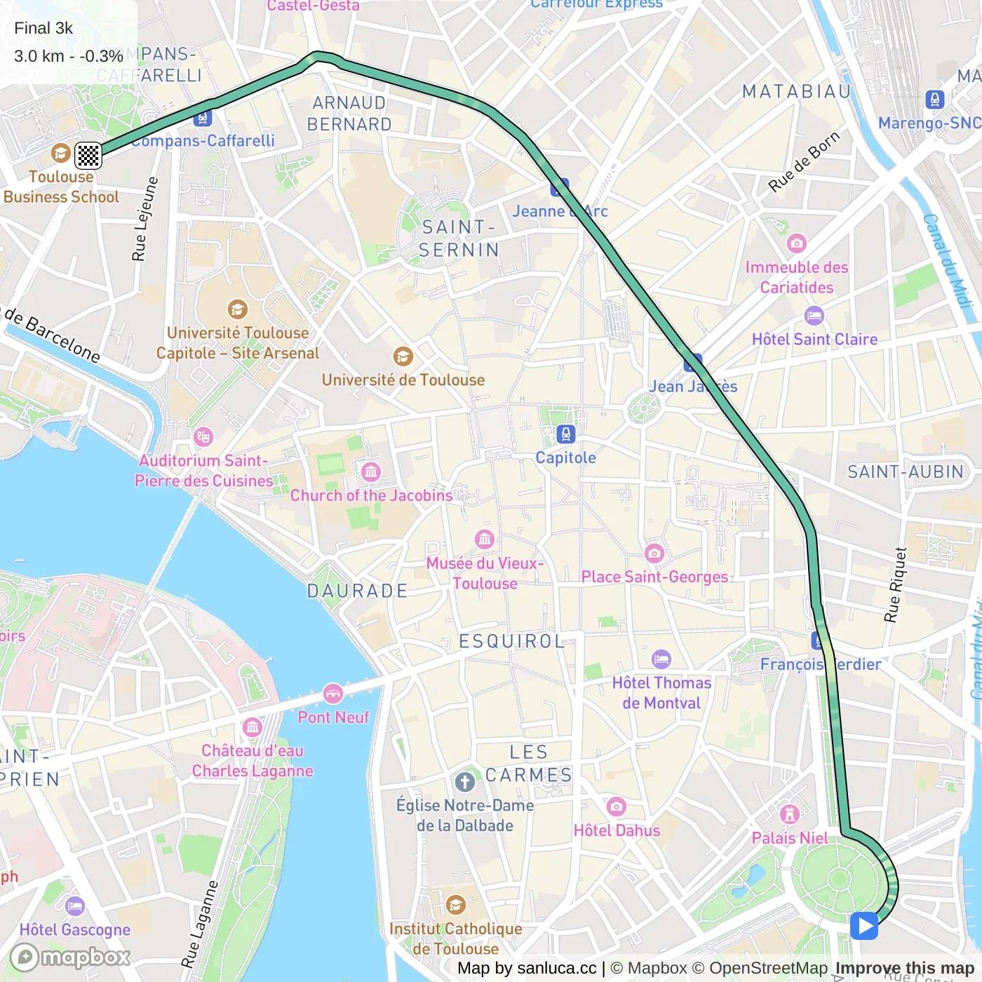 map of the route